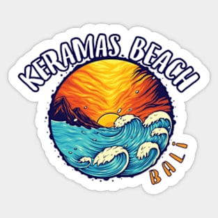 Summer Surfing in Keramas Beach Bali Sticker